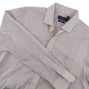 Polo Ralph Lauren Easy Care‎ Stretch Dress Shirt Pink Check 16 34/35